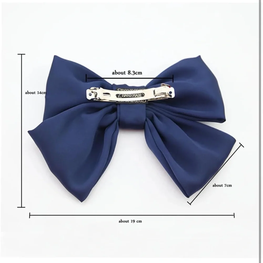 5for$10 Bow Hair Clips Dark Red Large Satin French Snap Ponytail Accessories - Picture 13 of 16